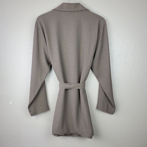 Halston Tie Wrap Kimono Style Button Cardigan Jacket Shacket Top Blouse 14 - Picture 2 of 8